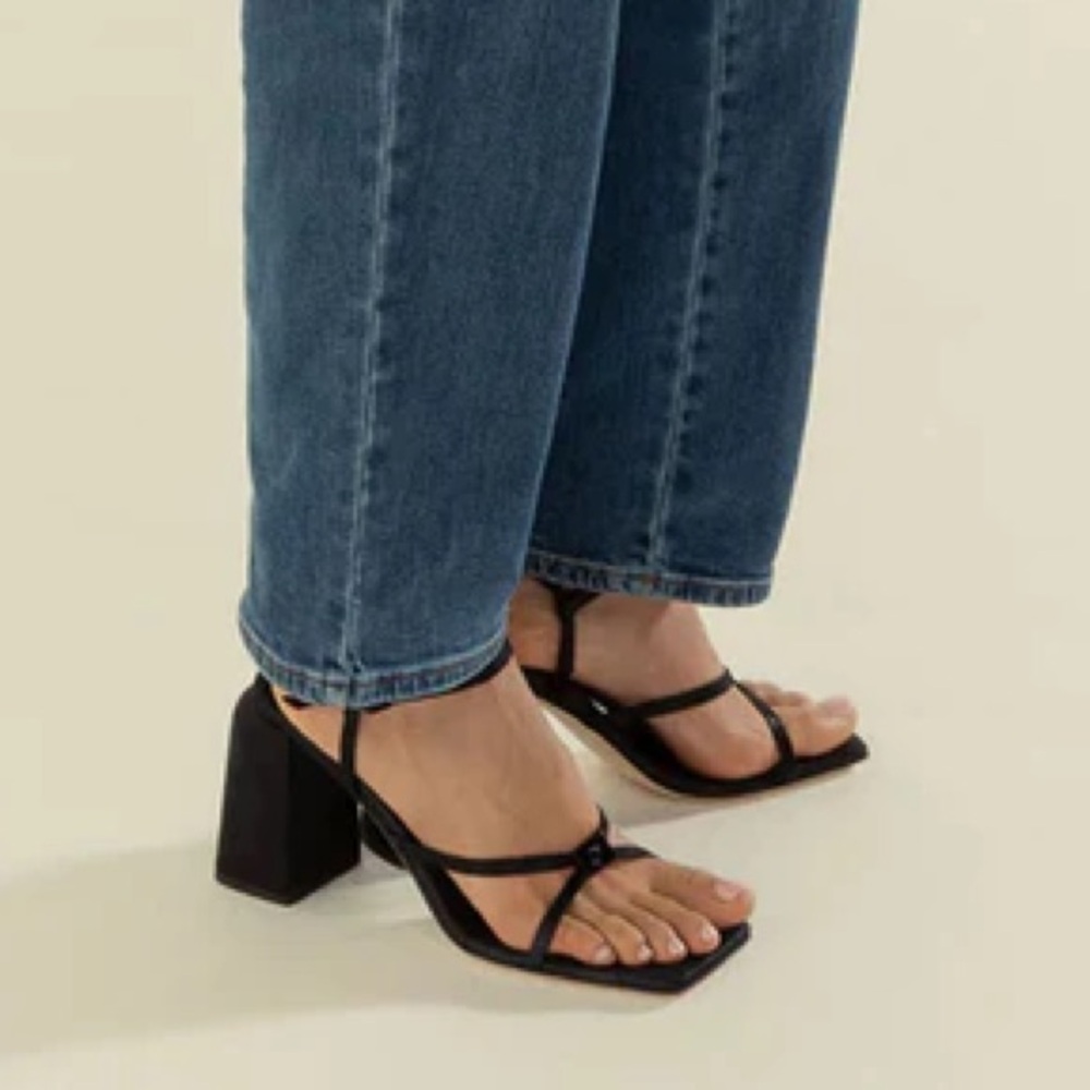 Dear Frances Black Strappy Cleo Heels
